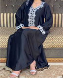 Muslim Women Stylish Kashibo Abaya Muslim Ladies Long Gown Islamic Clothing Jilbab Jalabiya Robe Embroidery Stitching Dress
