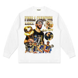 Stephen Curry Shirt Curry Crown Series Printed Long-Sleeved T-shirt Loose Heavy round Neck