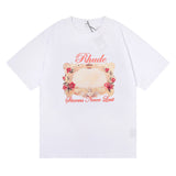 Rhude T Shirt Storms Never Last HD Rose Magic Mirror Printing