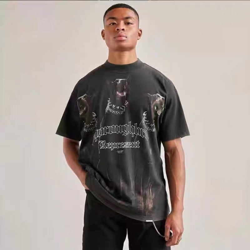 Travis Scott Astroworld Shirt Spring/Summer Short Sleeved T-shirt Retro