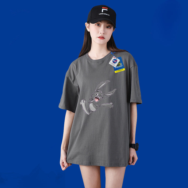 Bugs Bunny Shirt Summer Men and Women Short Sleeve T-shirt Loose Crew Neck Casual