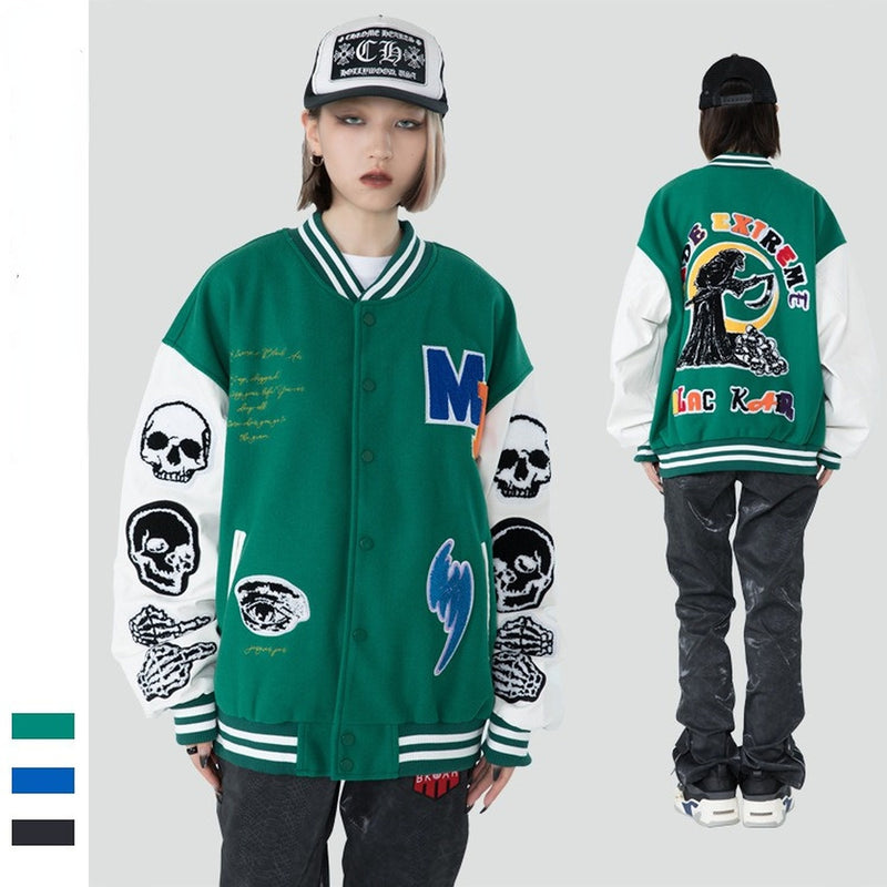 Bone Varsity Jacket Retro Coat Jacket Baseball Uniform