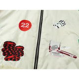 Rhude Hoodie Applique Embroidered Bomber Jacket for Men and Women Same Style Zipper Cardigan Outerwear