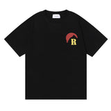 Rhude T Shirt Sunset Theme Pure Cotton Hip Hop Men and Women Same Casual