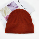 Toboggan Hat Autumn and Winter Knitted Hat Pure Color Warm Keeping Sleeve Cap