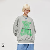 Preppy Aesthetic Sweatshirt Bear Printed Sweater Autumn Loose