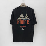 Rhude T Shirt Limited Rhude Hip Hop Summer New Loose