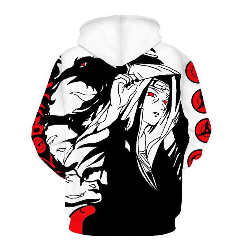 Itachi Uchiha Costume Sun Comic Shadow Dark Skunk Character Sharingan 3D Printed Hooded Pullover Cosplay
