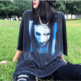 Marilyn Manson T Shirt High Quality Vintage Distressed Loose T-shirt for Men and Women