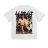 JA Morant Shirt JA Morant Printed Short-Sleeved T-shirt Heavy Cotton Vintage Distressed Sports