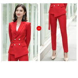 Women Autumn Uniform Designs Formal Style Office Lady Bussiness Attire Work Suit Business Suit Women Long Sleeve Business Suit