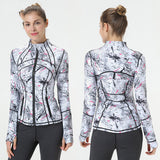 BBL Jacket Yoga Jacket Women's Skinny Print Jacket Top Zipper
