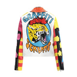 Punk Rock Jacket Tassel Rivets Women's Leather Top