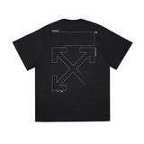 Ow Incomplete Line Short Sleeve Fashion Men and Women t shirt