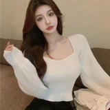Preppy Aesthetic Sweater Knitwear for Women Autumn Sexy Slim Fit
