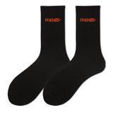 V Lone Socks Letter Large V Orange Socks Men's Skateboard Sports Hip-Hop