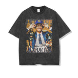 Jordan Poole Shirt Jordan Poole Basketball Star Printed Short Sleeve T-shirt Vintage Distressed round Neck Men and Women