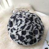 Leopard Fur Hat Beret Vintage Painter Hat