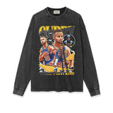 Stephen Curry Shirt Curry Printed Long-Sleeved T-shirt Casual Loose Distressed