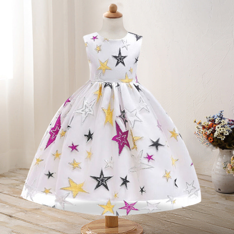 Toddler Girls Sequin Gown Dress Children's Dress XINGX Embroidery Flower Princess Dress XINGX Girls Kids Dress Girl Dress