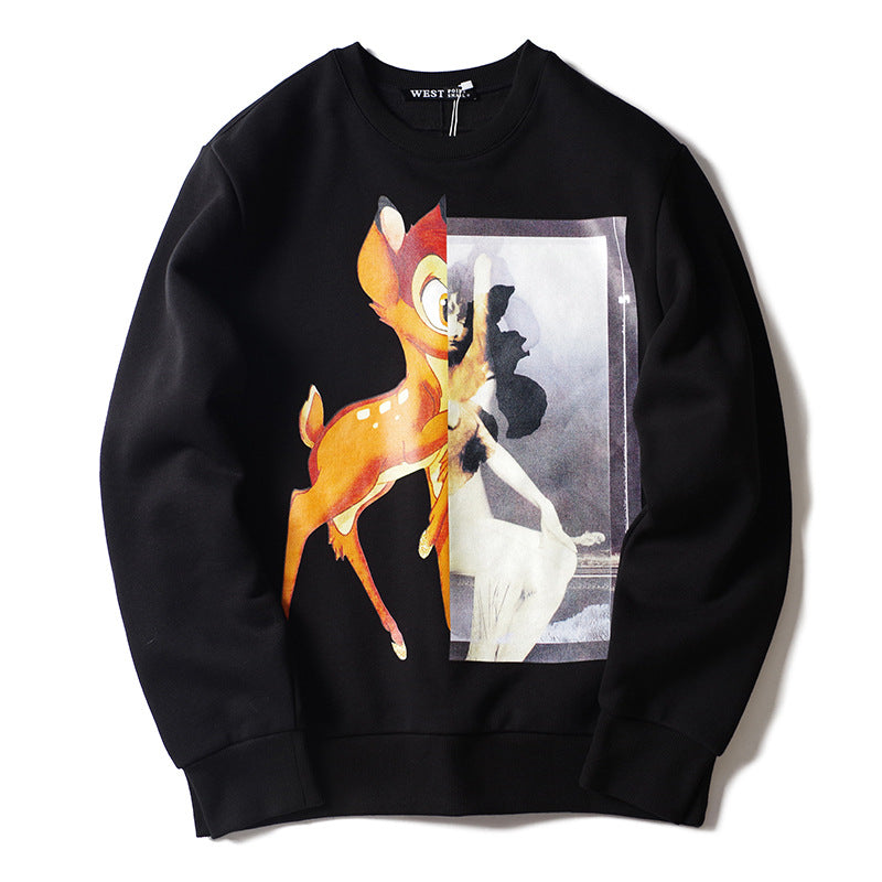 GVC Hoodie Deer Pattern Cotton Loose Men and Women
