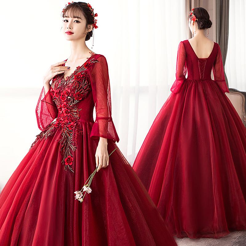 Women's Evening Dress Ball Gown Princess Quinceanera Wedding Dresses Evening Gown Pettiskirt Host Long Costume