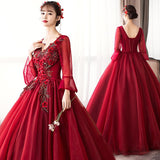 Women's Evening Dress Ball Gown Princess Quinceanera Wedding Dresses Evening Gown Pettiskirt Host Long Costume