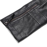 Leather Biker Coat Gothic Leather Jacket Women Pu Jackets Punk Rivet Slim-Fitting Biker Coat