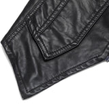 Leather Biker Coat Gothic Leather Jacket Women Pu Jackets Punk Rivet Slim-Fitting Biker Coat