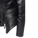 Leather Biker Coat God Leather Jacket Women Pu Jackets Zipper Stitching Double Layer Turn-down Collar Coat