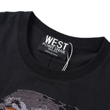GVC T Shirt Embroidered Dog Head Pattern Pure Cotton Loose Short Sleeve T-shirt Men