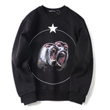 GVC Hoodie Cotton Loose Baboon Pattern Sweater for Men