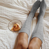 Winter Chunky Cable Thick Knit Thigh High Socks Long Stockings Boot Fall/Winter Twist Stripes Bunching Socks Women