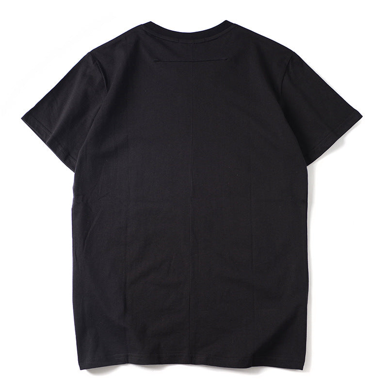 GVC T Shirt Embroidered Dog Head Pattern Pure Cotton Loose Short Sleeve T-shirt Men