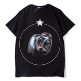 GVC T Shirt Baboon Pattern Pure Cotton Loose Short Sleeve T-shirt Men