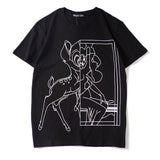 GVC T Shirt Summer Pure Cotton Deer Pattern Loose T-shirt for Women