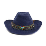 Straw Cowboy Hats Straw Cowboy Hat Men and Women Outdoor Seaside Beach