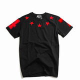 GVC T Shirt 74 Pattern Short Sleeve T-shirt Brand Flocking Embroidery Pentagram Cotton Loose