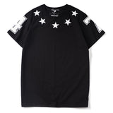GVC T Shirt 74 Pattern Short Sleeve T-shirt Brand Flocking Embroidery Pentagram Cotton Loose