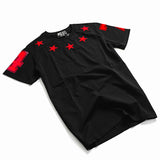 GVC T Shirt 74 Pattern Short Sleeve T-shirt Brand Flocking Embroidery Pentagram Cotton Loose