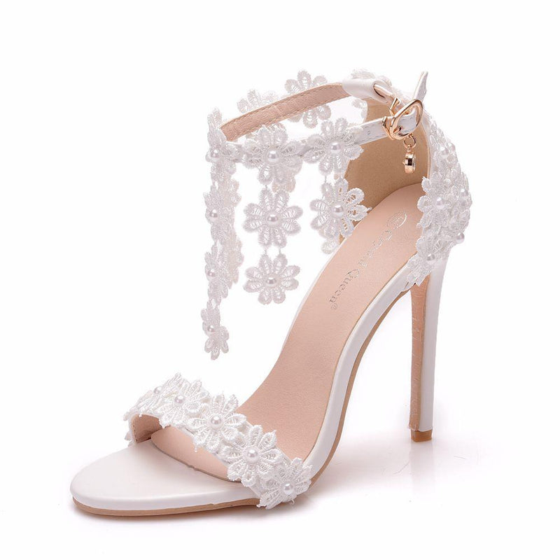 Nude Heels for Wedding Sandals Buckle Strap Shoes High Heel Sandals