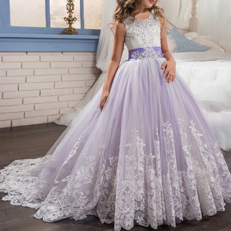 First Communion Dress Vestidos De Primera Comunion Lace Ball Gown Girl Party Princess Pageant Gown Girls Dress Wedding Dress
