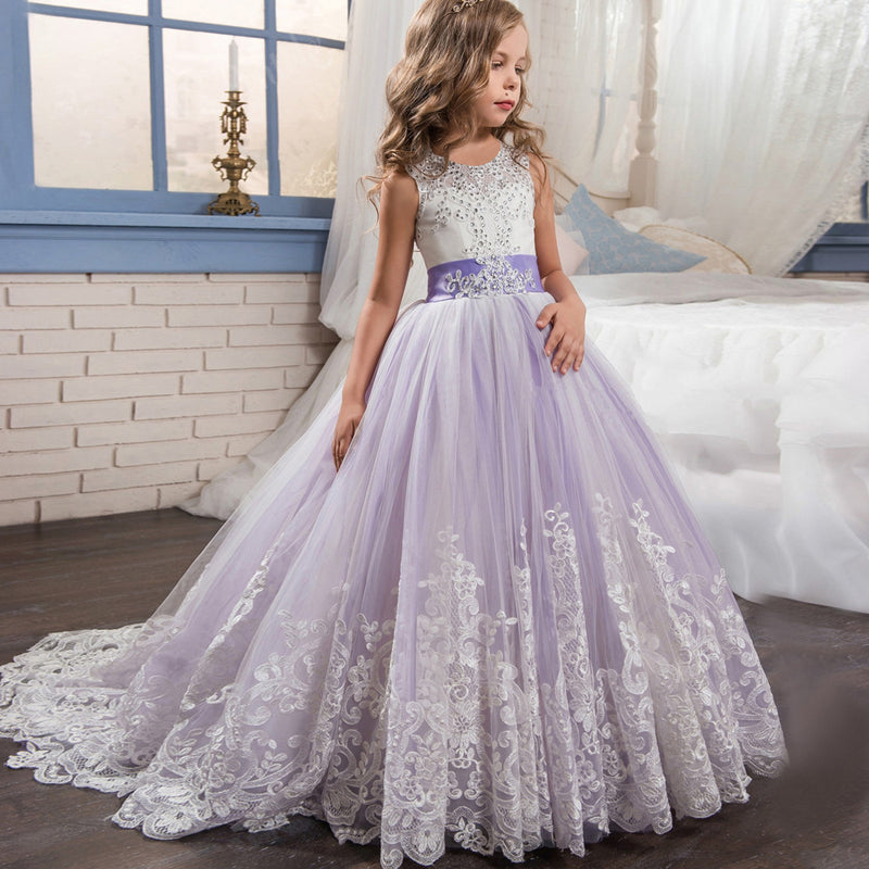 First Communion Dress Vestidos De Primera Comunion Lace Ball Gown Girl Party Princess Pageant Gown Children 'S Dress