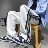 Kanye West Sunday Service Pant Knitted Edge Striped Loose Wide-Leg Straight Pants