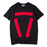 GVC T Shirt Three Bars Inverted Triangle Pattern Pure Cotton Loose Short Sleeve T-shirt Men