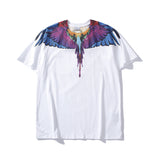 Marcelo Burlon T Shirt Purple and Blue Wings Pattern Same Style for Men and Women