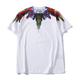 Marcelo Burlon T Shirt Peacock Colorful Feather Pattern Wide Pine European Men and Women Same Style