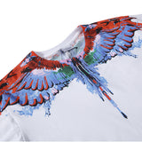 Marcelo Burlon T Shirt MB Colorful Wings Drops Pattern Men's and Women's Same Pure Cotton