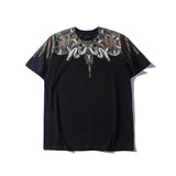 Marcelo Burlon T Shirt MB Wings Snake Pattern round Neck Men and Women Same Style