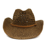 Straw Cowboy Hats Handmade Straw Hat Bowler Hat Female Outdoor Seaside Beach Hat